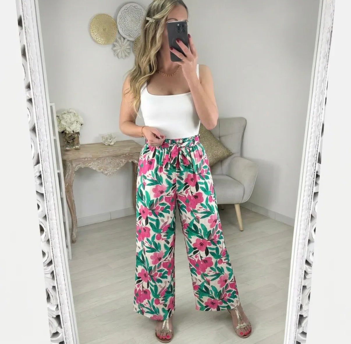 Pantalon fleurs