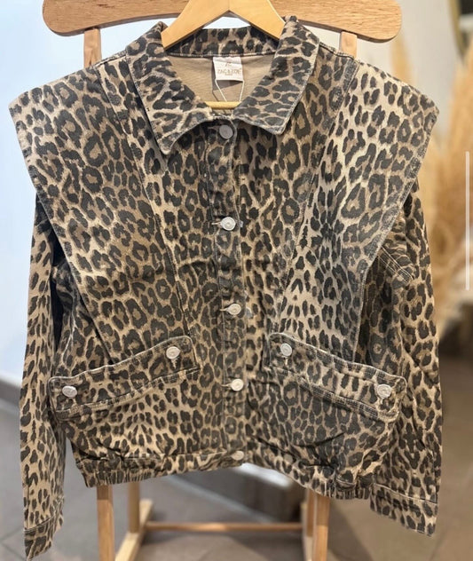 Veste en jean Léopard